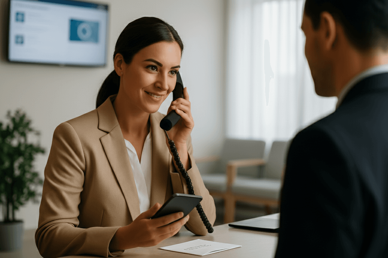 AxisVoice AI assistant handling clinic phone calls